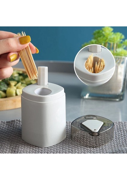 Iskandinav Mavi Yaratıcı Otomatik Kürdan Kutusu Ev Basın Tipi High-End Restoran Kürdan Tutucu Taşınabilir Kürdan Şişesi Kürdan Kavanoz (Yurt Dışından)