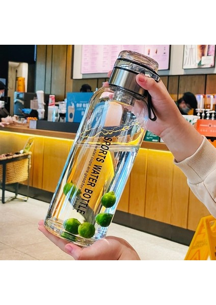 750ML 750-2000ML 2l Büyük Kapasiteli Su Şişesi Şeffaf Süt Suyu Bardağı Açık Seyahat Spor Taşınabilir Sızdırmaz Drinkware Çay Cam Şişe (Yurt Dışından)