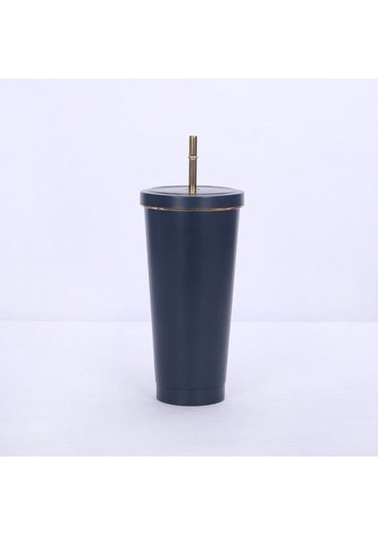 STYLE15 500 ml Paslanmaz Çelik Saman Bardak Büyük Kapasiteli Vakum Kahve Kupa Taşınabilir Çift Katmanlı Yalıtım Şişesi Yeniden Kullanılabilir Bardak Drinkware (Yurt Dışından)