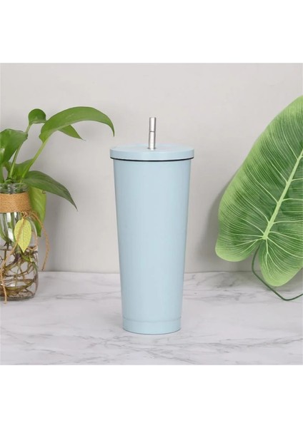 STYLE15 500 ml Paslanmaz Çelik Saman Bardak Büyük Kapasiteli Vakum Kahve Kupa Taşınabilir Çift Katmanlı Yalıtım Şişesi Yeniden Kullanılabilir Bardak Drinkware (Yurt Dışından)