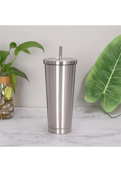 STYLE15 500 ml Paslanmaz Çelik Saman Bardak Büyük Kapasiteli Vakum Kahve Kupa Taşınabilir Çift Katmanlı Yalıtım Şişesi Yeniden Kullanılabilir Bardak Drinkware (Yurt Dışından)