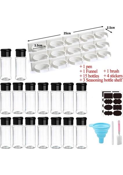 Set 3 100 ml Baharat Çalkalayıcı Şişe Seti Plastik Baharat Çeşni Kavanoz Mutfak Tuz Biber Çalkalayıcı Baharat Kutuları Mutfak Gadget Aracı (Yurt Dışından)