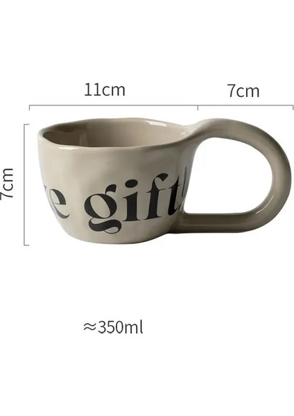Stil 3 300-400 ml Iskandinav El Yapımı Seramik Kupa Düzensiz Mektup Kahve Kupa Süt Kupalar Büyük Saplı Kişiselleştirilmiş Ev Içecek Bardağı Meyve Suyu Bardak (Yurt Dışından)