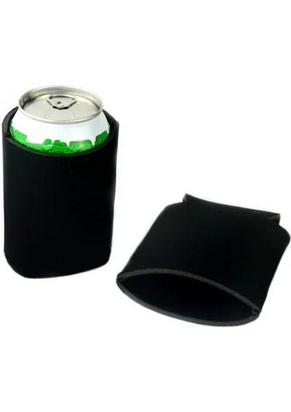 Siyah 1 Pc Düz Renk Taşınabilir Bardak Kapağı Bira Kollu Kamp Can Bardak Soda Kapağı Neopren Içecek Soğutucu Şişe Açık Kol (Yurt Dışından)