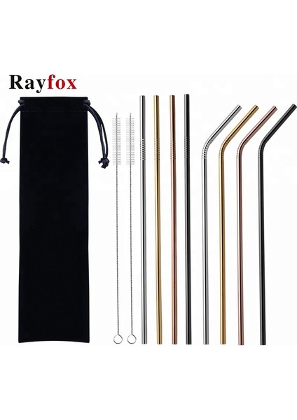 Siyah D Mutfak Aksesuarları Gadget Yeniden Kullanılabilir 304 Paslanmaz Çelik Pipet Metal Içecekler Bardak Pipet Temiz Fırça ile Cozinha Criativa (Yurt Dışından)