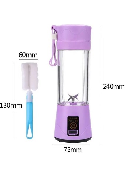 Mor Elektrikli Meyve Sıkacağı USB Şarj Edilebilir Meyve Suyu Mikser Makinesi El Smoothie Blender Küçük Mutfak Robotu Mutfak Aracı (Yurt Dışından)