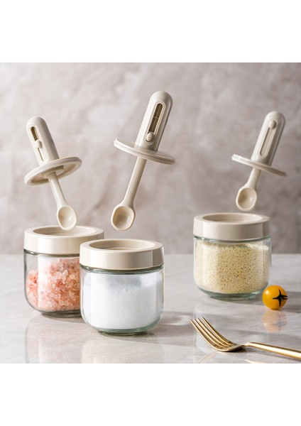 Tepsi-Fit 3 Şişe-B Baharat Çeşniler Tutucu Baharat Organizatör Saklama Şişesi Ev Mutfak Kapaklı Şekerlik Kaşık Cam Kavanoz Tuz Konteyner Seti (Yurt Dışından) modelleri