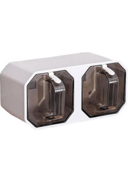 Beyaz 2 Izgara Baharat Kutuları Seti 2/3 Izgaralar Çekmece Tasarımı Duvara Monte Sos Kavanoz Seti Sızdırmaz Yerden Tasarruf Sağlayan Şeker Kapları Tuz/yağ Için Set (Yurt Dışından)