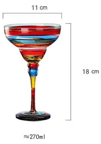 05 Mutfak Alet Kokteyl Cam Kadeh Bardak 270 ml El Yapımı Renkli El Yapımı Renkli Şarap Bardakları 270 ml Yaratıcı Margarita 2023 (Yurt Dışından)