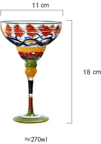 05 Mutfak Alet Kokteyl Cam Kadeh Bardak 270 ml El Yapımı Renkli El Yapımı Renkli Şarap Bardakları 270 ml Yaratıcı Margarita 2023 (Yurt Dışından)