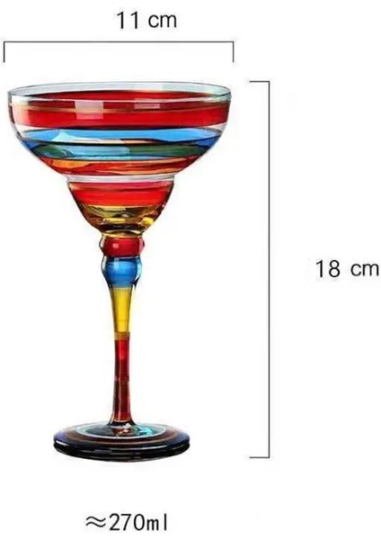 05 Mutfak Alet Kokteyl Cam Kadeh Bardak 270 ml El Yapımı Renkli El Yapımı Renkli Şarap Bardakları 270 ml Yaratıcı Margarita 2023 (Yurt Dışından)