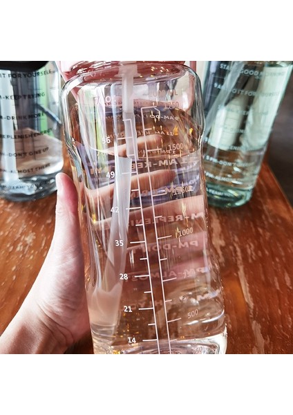 Degrade Pembe 2l 2 Litre Saman Plastik Su Şişesi Büyük Taşınabilir Seyahat Şişe Spor Fitness Fincan Yüksek Değer Büyük Yağ Fincan Yetişkin Evrensel (Yurt Dışından)
