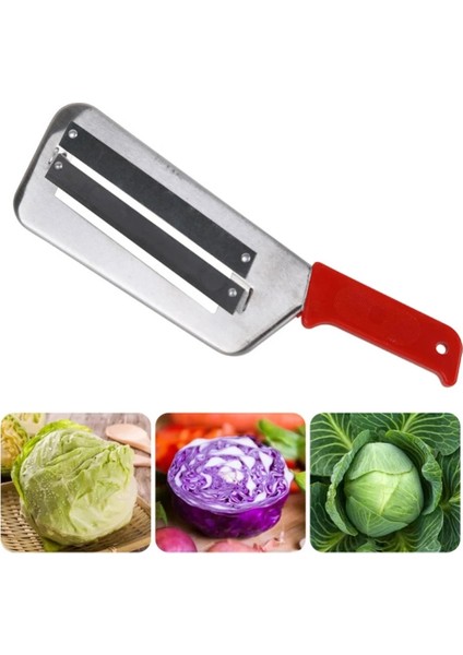 Kırmızı Saplı Çin Lahana Planya Rahat Kolu Yaklaşık 29.8*9 cm Sebze Araçları Çift Bıçaklı Planya Dilimleme Bıçağı Paslanmaz Çelik 140G (Yurt Dışından) fırsatları