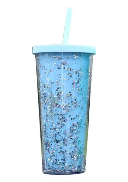Mavi Buzlu Kahve Fincanı Çift Duvar Yeniden Kullanılabilir Su Dolum Buzlu Soğuk Içecek Çay Drinkware Bardak Su Bardağı Ofis Malzemeleri (Yurt Dışından)