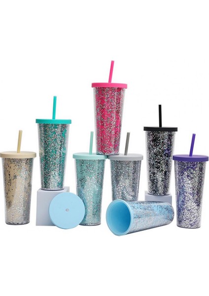 Mavi Buzlu Kahve Fincanı Çift Duvar Yeniden Kullanılabilir Su Dolum Buzlu Soğuk Içecek Çay Drinkware Bardak Su Bardağı Ofis Malzemeleri (Yurt Dışından)