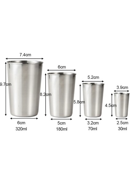 1 Adet 70 ml 1 Adet Paslanmaz Çelik Metal Bira Bardağı Şarap Bardakları Kahve Bardağı Çay Süt Kupalar Ev Seyahat Kamp Bardak Kupa 30 Ml/70 ML/180 ML/320 ml (Yurt Dışından) fiyatları