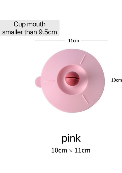 Pembe Bardak Kapağı Toksik Olmayan Silikon Yuvarlak Evrensel Su Bardağı Kapağı Anti-Toz Kahve Kupa Kaşık Tutucu ile Mühürlü Kapak Isıya Dayanıklı Kapak (Yurt Dışından)