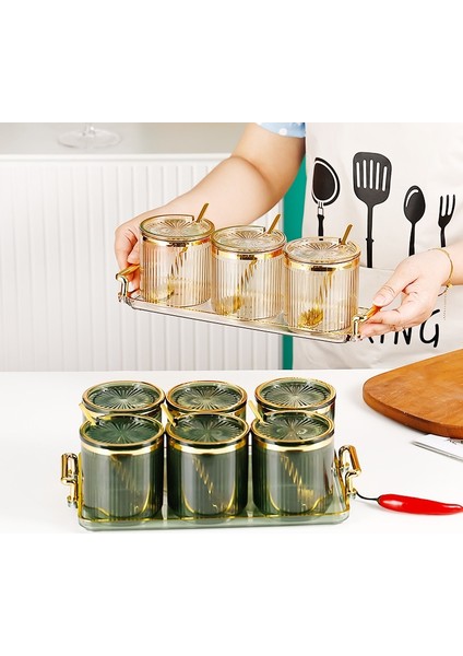 4 Adet Amber Hs Avrupa Akrilik Çizgili Baharat Kavanoz Akrilik Set Tuz Şeker Kavanoz Yaldızlı Mutfak Malzemeleri Soya Sosu Sirke Biber Depolama Şişesi (Yurt Dışından) fırsatları