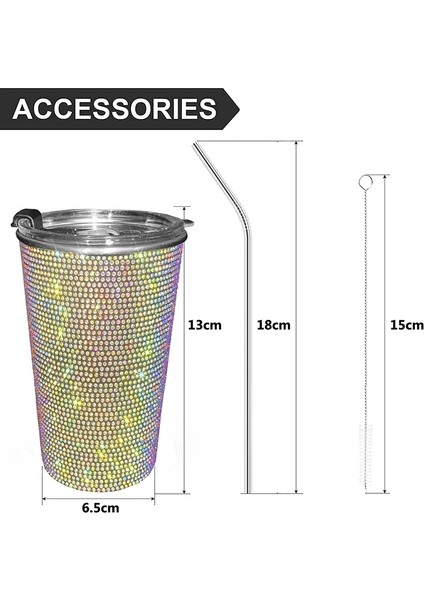 Kırmızı 500ML 16.9oz Bling Elmas Hasır Bardak Taklidi Paslanmaz Çelik Kahve Fincanları Kapaklı Glitter Araba Oto Su Şişesi Kadınlar Için Kız Hediye (Yurt Dışından) indirimleri