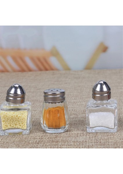 Küçük Kare Mini Baharat Çalkalayıcı Şişeleri Cam Baharat Çeşni Kavanoz Mutfak Tuz ve Biber Çalkalayıcı Baharat Kutuları Mutfak Gadget Aracı (Yurt Dışından)