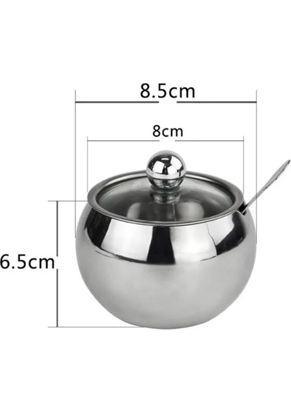 1 Kavanoz 304 Paslanmaz Çelik Görsel Cam Kapak Baharat Kutusu Tuz ve Biber Kavanozları Baharat Kutusu Şişe Pişirme Araçları Tuz ve Biber Seti (Yurt Dışından)