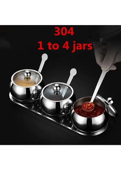 1 Kavanoz 304 Paslanmaz Çelik Görsel Cam Kapak Baharat Kutusu Tuz ve Biber Kavanozları Baharat Kutusu Şişe Pişirme Araçları Tuz ve Biber Seti (Yurt Dışından)