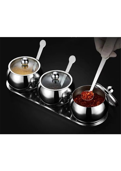 1 Kavanoz 304 Paslanmaz Çelik Görsel Cam Kapak Baharat Kutusu Tuz ve Biber Kavanozları Baharat Kutusu Şişe Pişirme Araçları Tuz ve Biber Seti (Yurt Dışından)