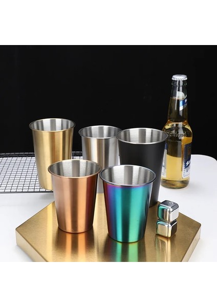 Altın 500ML 350/500ML Paslanmaz Çelik Bardak Ev Bira Ofis Bar Soğuk Su Içecekleri Kahve Tumbler Süt Mutfak Drinkware Kupa Yeniden Kullanılabilir (Yurt Dışından)