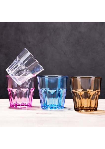 4 Adet Renk Karıştırma 80 ml 4 Adet Akrilik Renkli Bira Bardağı Bar Sekizgen Bardak Kalınlaşmış Damla Cam Plastik Şarap Bardağı Çay Bardağı Kahvaltı Süt Bardağı Ev Kupa (Yurt Dışından)