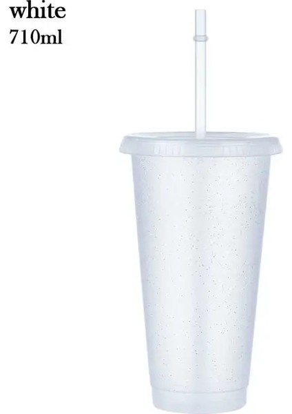 Sıradan Beyaz Sıcak Satış Çok Renkli Plastik Büyük Termokromik Su Bardağı Su Şişesi Kapaklı ve Saman Sihirli Renk Değişen Su Kahve Fincanı (Yurt Dışından)