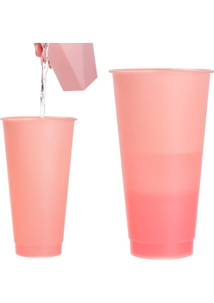 Sıradan Beyaz Sıcak Satış Çok Renkli Plastik Büyük Termokromik Su Bardağı Su Şişesi Kapaklı ve Saman Sihirli Renk Değişen Su Kahve Fincanı (Yurt Dışından)