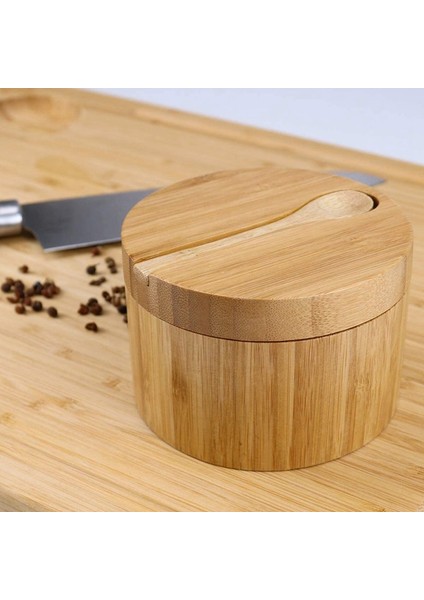 Ahşap Rengi 1 Paket Kaşıklı Bambu Baharat Kutusu Kapaklı Tuz Kutusu Biber Baharat Mahzenleri Saklama Kabı (Yurt Dışından) fiyatları