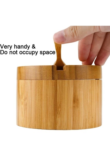 Ahşap Rengi 1 Paket Kaşıklı Bambu Baharat Kutusu Kapaklı Tuz Kutusu Biber Baharat Mahzenleri Saklama Kabı (Yurt Dışından) fırsatları