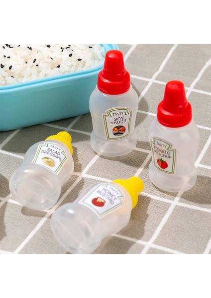 Kırmızı Tadı Iyi Mini Sos Şişesi Taşınabilir Salata Ketçap Bal Kavanozları Küçük Bento Sıkılabilir Şişe Baharat Organizatör Yemek Kabı Aksesuarları (Yurt Dışından)