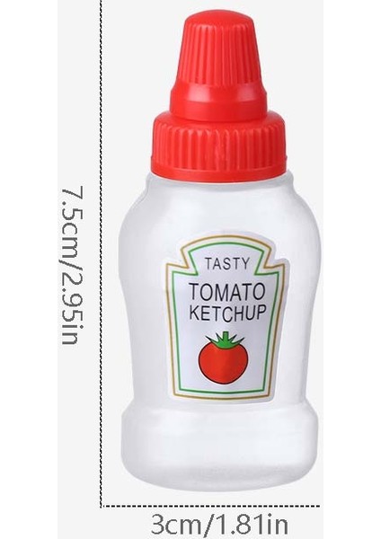 Kırmızı Tadı Iyi Mini Sos Şişesi Taşınabilir Salata Ketçap Bal Kavanozları Küçük Bento Sıkılabilir Şişe Baharat Organizatör Yemek Kabı Aksesuarları (Yurt Dışından)