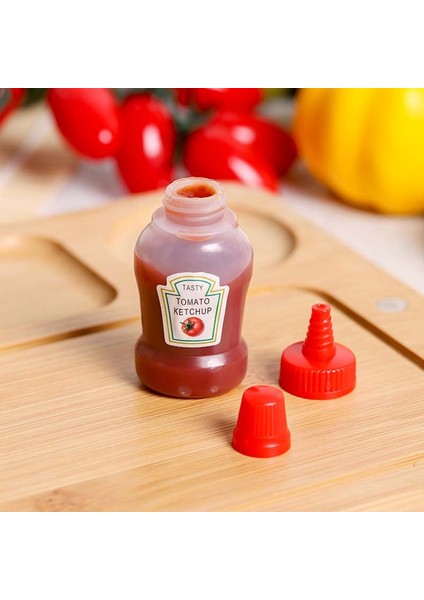 Kırmızı Tadı Iyi Mini Sos Şişesi Taşınabilir Salata Ketçap Bal Kavanozları Küçük Bento Sıkılabilir Şişe Baharat Organizatör Yemek Kabı Aksesuarları (Yurt Dışından)