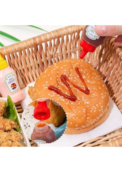 Kırmızı Tadı Iyi Mini Sos Şişesi Taşınabilir Salata Ketçap Bal Kavanozları Küçük Bento Sıkılabilir Şişe Baharat Organizatör Yemek Kabı Aksesuarları (Yurt Dışından)