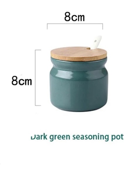 300ML Ev Mutfak Seramiği Baharat Kavanozu Tuzluk Biber Sirkesi Yağ Şişesi Şeker Biber Baharat Saklama Kavanozu Seti (Yurt Dışından)