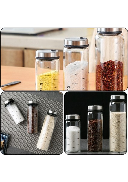Set-E Mühürlü Baharat Şişesi Seti, Çoklu Delikli Desen, Cam Baharat Kavanozu, Mutfak Tuzluk, Neme Dayanıklı Mutfak Gereçleri (Yurt Dışından)