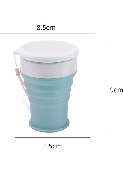 Mavi 200 ml Silikon Katlanır Cam Kamp Seyahat Kupa Taşınabilir Teleskopik Kahve Fincanı Açık Su Bardağı Katlanır Su Şişesi Drinkware (Yurt Dışından)