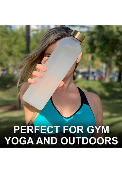 Beyaz-Altın 1.0l 1l Zaman Işaretli Su Şişesi 32 Oz Motivasyonel Yeniden Kullanılabilir Fitness Spor Açık Havada Seyahat Sızdırmaz Bpa Içermeyen Buzlu Plastik (Yurt Dışından) indirimleri