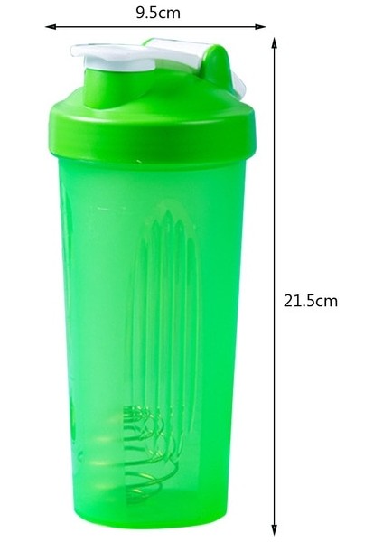 Yeşil 600 ml Protein Tozu Çalkalayıcı Şişe Sızdırmaz Su Şişesi Spor Salonu Fitness Eğitimi Için Spor Çalkalayıcı Milkshake Ölçekli Karıştırma Bardak (Yurt Dışından)
