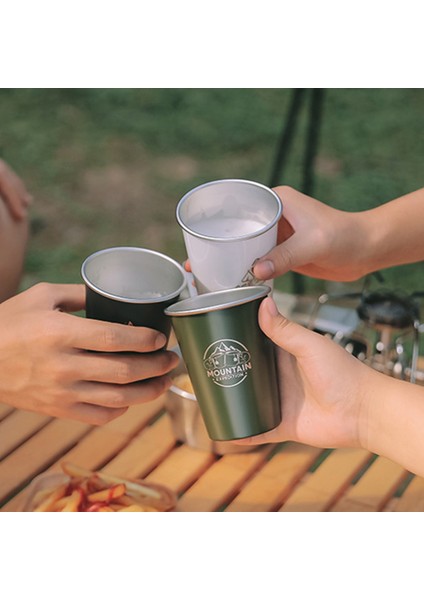 Çamur Rengi 1 Adet Paslanmaz Çelik Kamp Fincan Seti 350 ml Açık Seyahat Kahve Fincanı Bira Şarap Bardakları Kahve Tumbler Çay Süt Kupalar Su Bira Bardağı (Yurt Dışından)