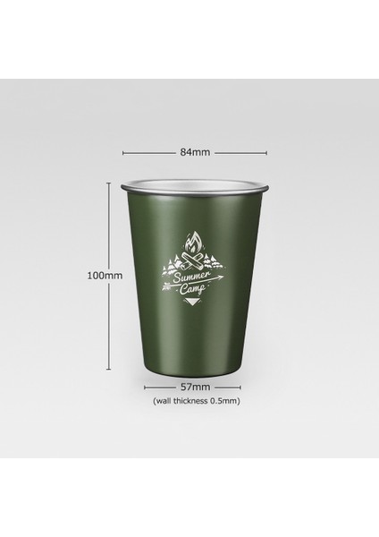 Çamur Rengi 1 Adet Paslanmaz Çelik Kamp Fincan Seti 350 ml Açık Seyahat Kahve Fincanı Bira Şarap Bardakları Kahve Tumbler Çay Süt Kupalar Su Bira Bardağı (Yurt Dışından)