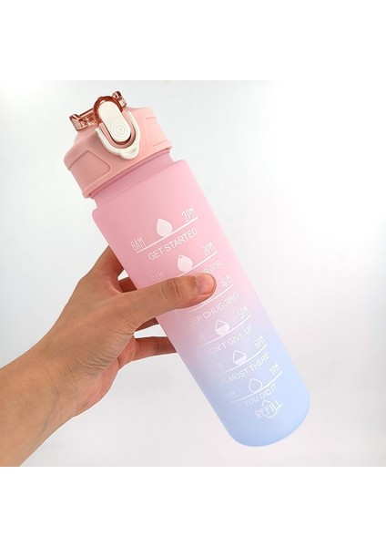Pembe 2 900 ml 900 ml Samanlı Su Şişesi Motivasyon Spor Su Şişesi Kızlar Için Sızdırmaz Içme Şişeleri Açık Seyahat Spor Sürahiler (Yurt Dışından) fırsatları