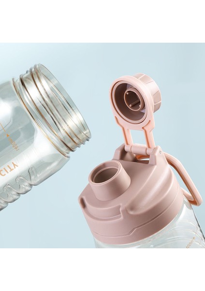 Kahve 1500ML 1.5 Litre Bpa'sız Filtreli Spor Şişe Büyük 2600ML Içme Şişesi Su Isıtıcısı Su Şişesi Kaynar Su Için Su Şişesi Bardağı (Yurt Dışından)