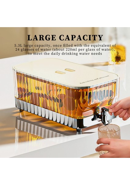 B 5.3l Musluk ve Kapaklı Plastik Meyve Suyu Sebili Buzlu Içecek Kovası Sızdırmaz Büyük Kapasiteli Drinkware Mutfak Aksesuarları (Yurt Dışından) fiyatları
