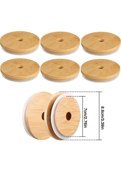 86MM Delikli 62/68/70/86MM 6 Paket Ahşap Mason Kavanoz Kapakları Yeniden Kullanılabilir Bambu Mason Konserve Kapakları Geniş Ağızlı Mason Kavanoz Konserve Kavanozları ile Uyumlu (Yurt Dışından) fiyatları