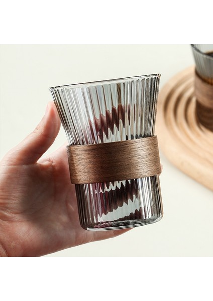 320ML C 260ML -350ML Cam Kahve Kupa Ahşap Saplı Espresso Cam Bardak Gözlük Viski Cam Kawaii Fincan Coffeeware Güzel Çay Kupaları Bira Kupa Sevimli Kupa (Yurt Dışından)