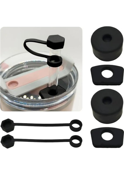 D 3/6 Adet Silikon Bardak Kapak Seti Stanley Kupası 40 Oz/30 Oz Bardak Aksesuarları Kapak Kapağı Dökülme Durdurucu Kaçak Durdurucu (Yurt Dışından)